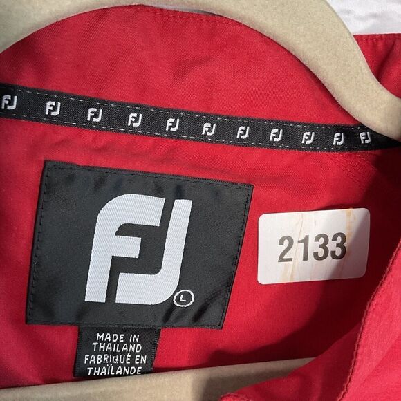 FOOTJOY Size‎ Large 1/2 Zip Red Performance Pullover Jacket Golf Windshrt Lined - Picture 5 of 10